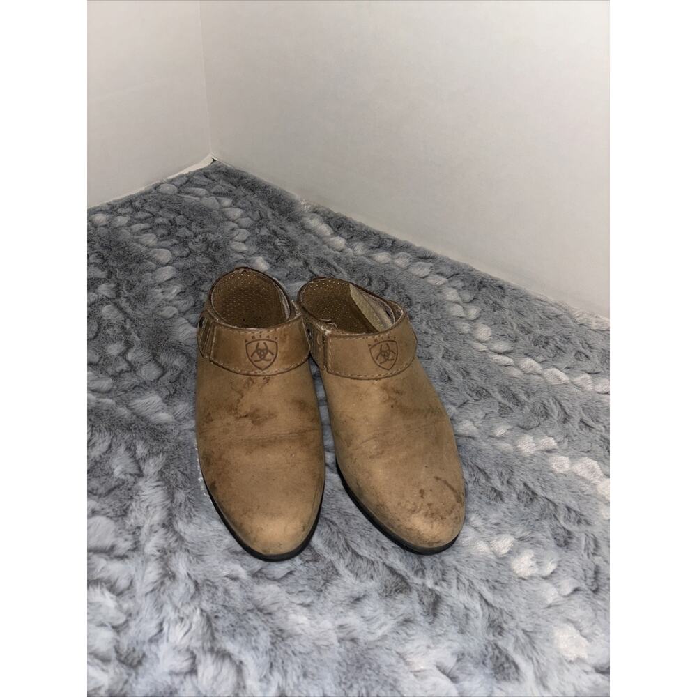 Ariat Sport Mule Women’s Size 7M Tan Suede Slip On Walking Heel Shoes 94029